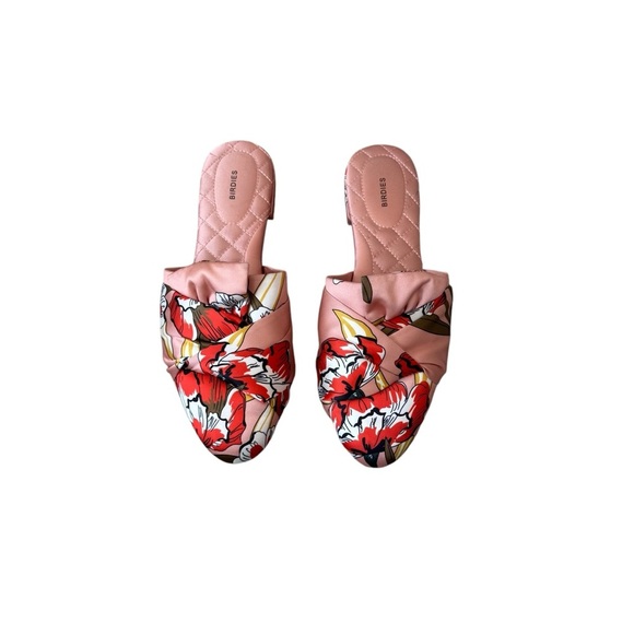 Birdies The Songbird Mule in Peach Floral. Size 8. - Picture 1 of 10